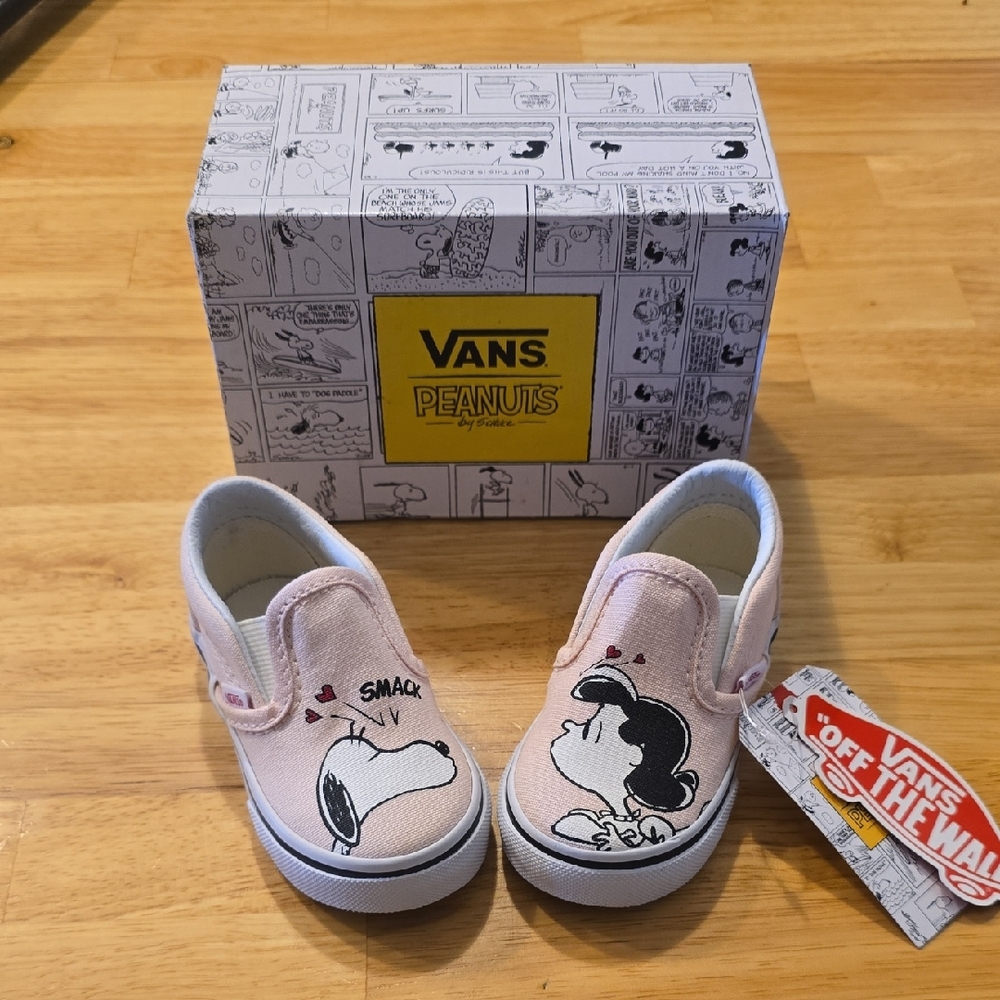 Vans Peanuts Kids Slip-On Shoes - Pink- SMACK/PEARL